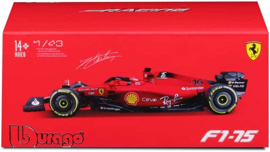 Bburago 36831L BBURAGO-1/43 Ferrari - SF Formula 1 - with Helmet #Leclerc - New FA 2022 - Miniature Car for Children - Reproduction to Scale