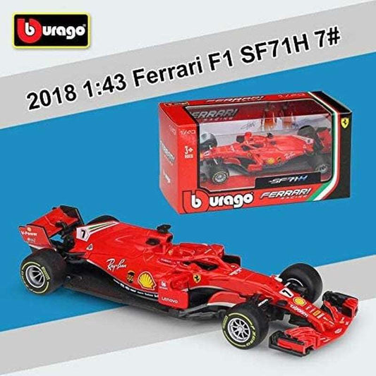 Bburago 2018 Ferrari Racing Formula 1 F1 SF71H #7 Kimi Raikkonen Diecast Car 1:43 Scale 36809 KR